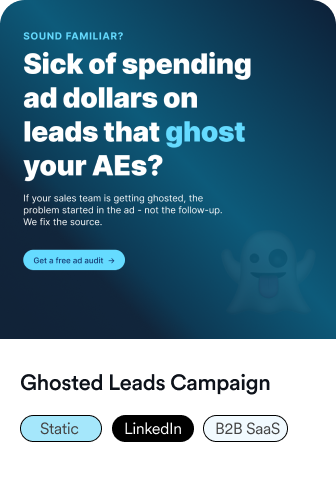 PureFunnel paid ad, Ghosted Leads campaign
