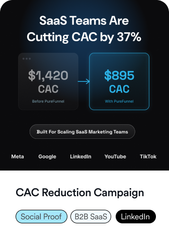 PureFunnel paid ad, CAC reduction campaign