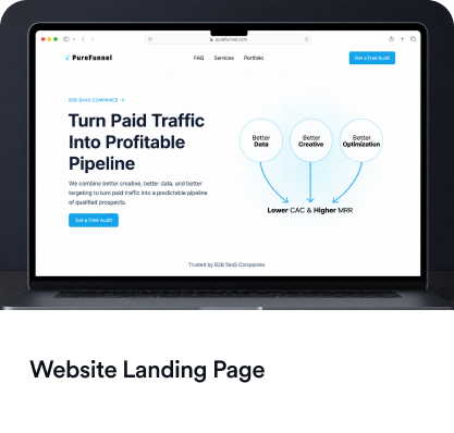 PureFunnel website landing page